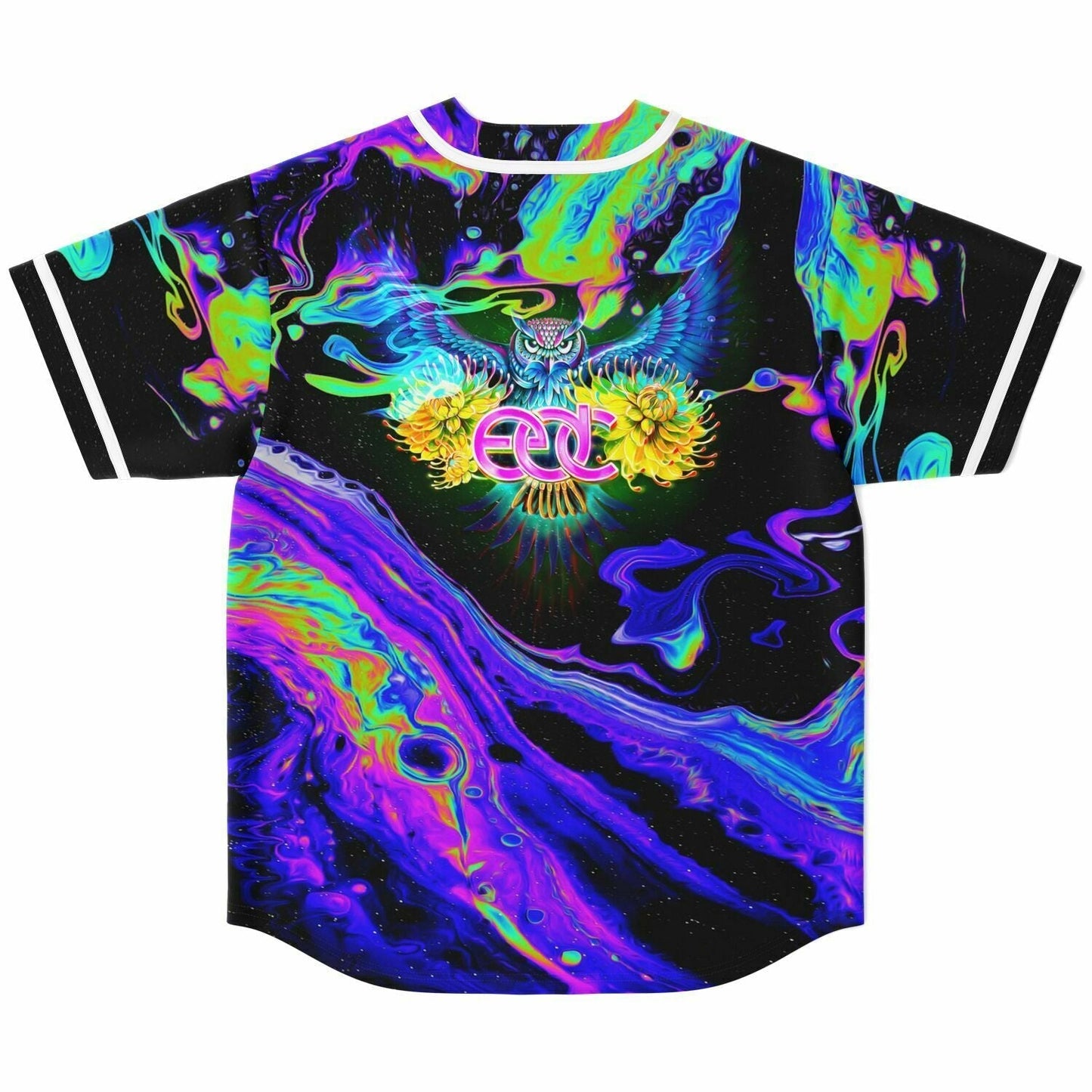 EDC Las Vegas 2024 Black Psychedelic Oil Rave Baseball Jersey