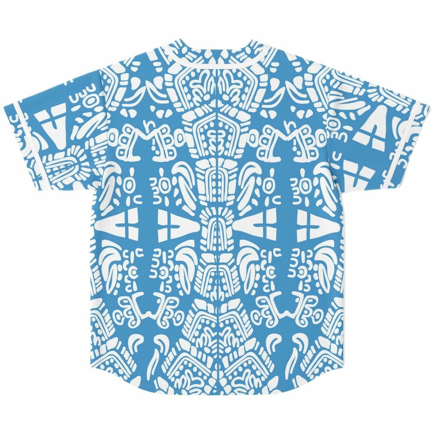 Sky Blue Symmetrical Mayan Rave Baseball Jersey