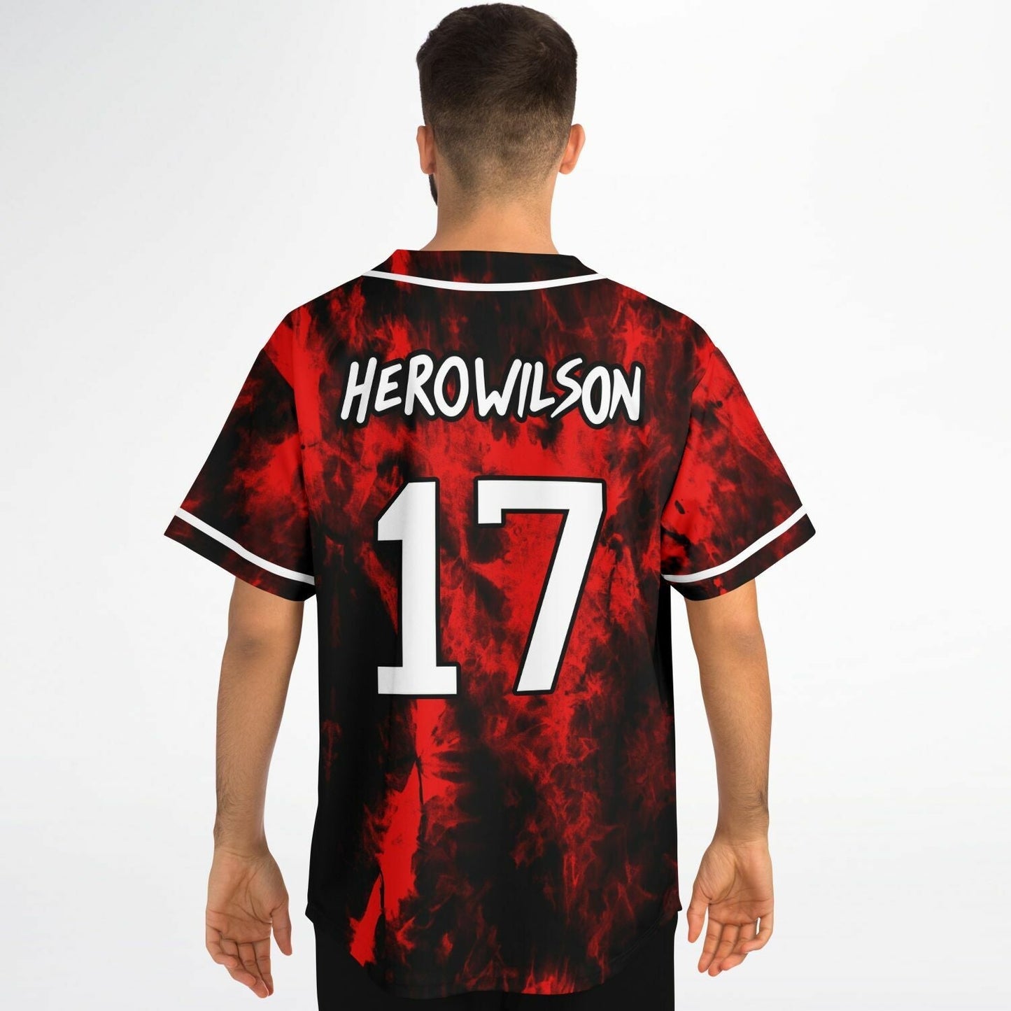 Red Black Roaring Lion Rave Baseball Jersey