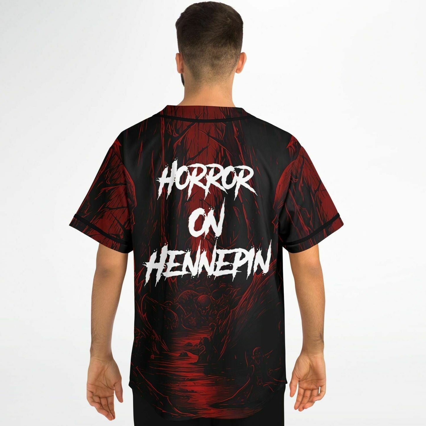 Deep Red Dark Horror Rave Baseball Jersey