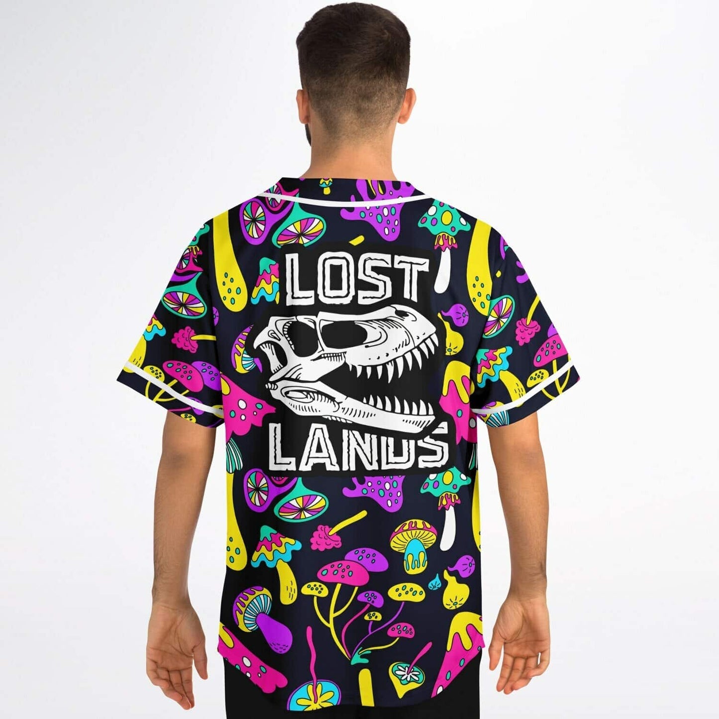 Lost Lands Black Psychedelic Mushrooms Rave Baseball Jersey