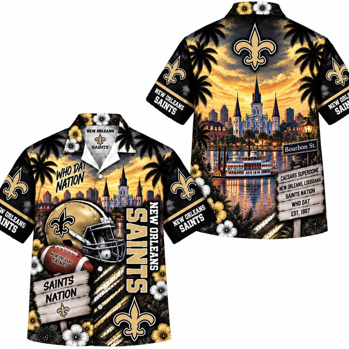 New Orleans Saints Aloha Hawaiian Shirt
