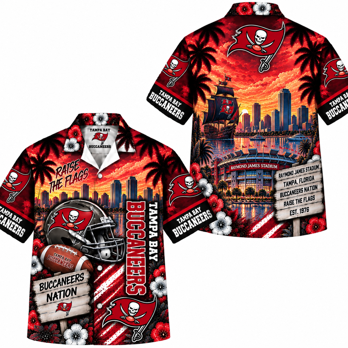 Tampa Bay Buccaneers Tropical Sunset Hawaiian Shirt