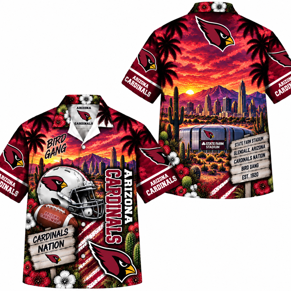 Arizona Cardinals Bird Gang Hawaiian Shirt