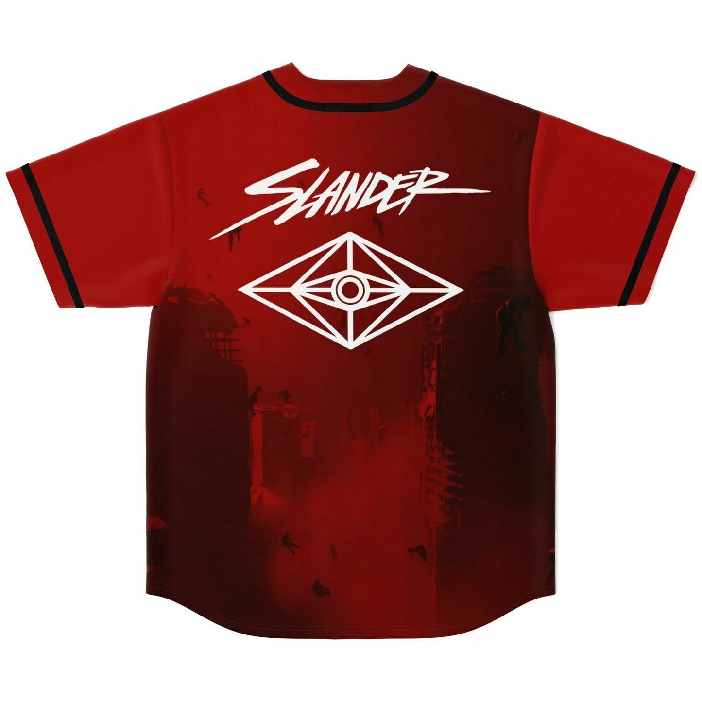 Slander Bright Red Two Shadowy Rave Baseball Jersey
