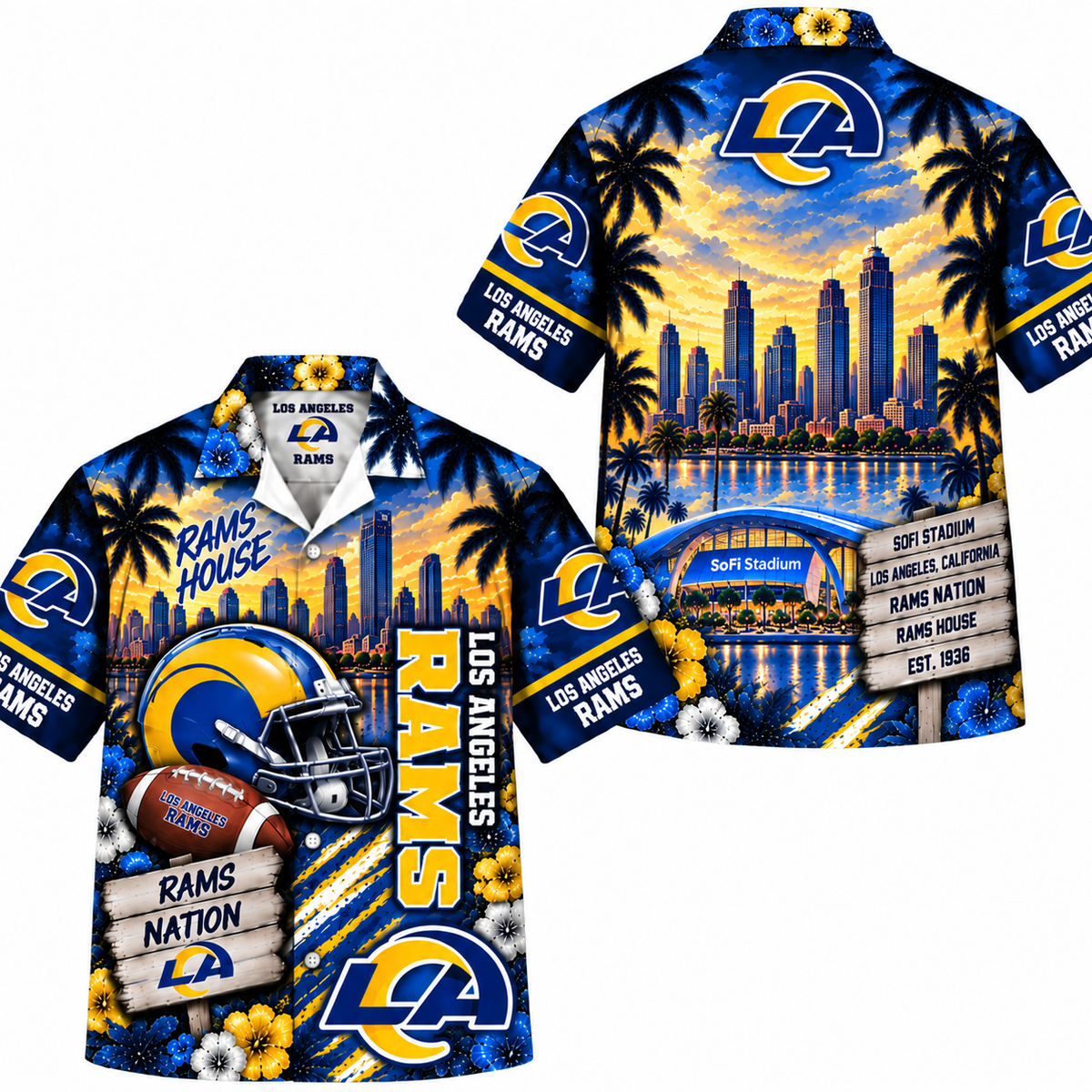 Los Angeles Rams Tropical Hawaiian Shirt