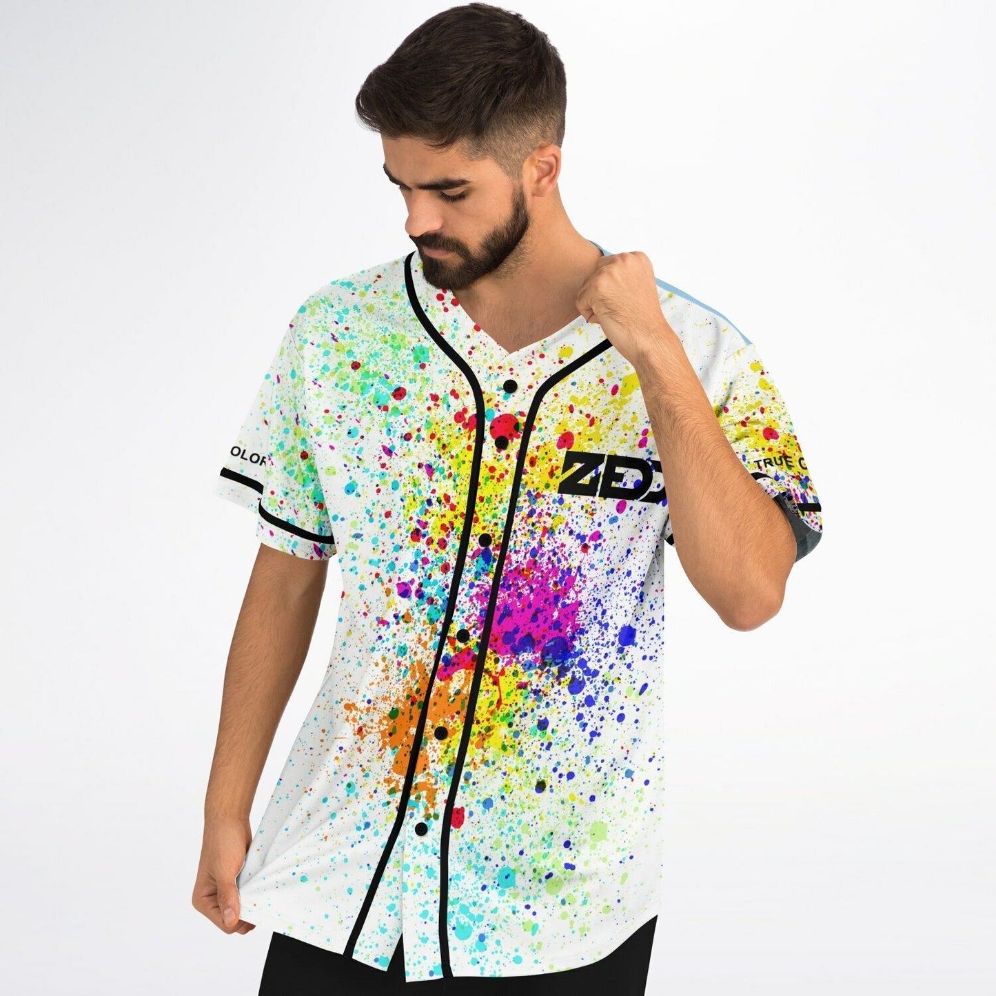 Zedd White Explosive Rainbow Rave Baseball Jersey