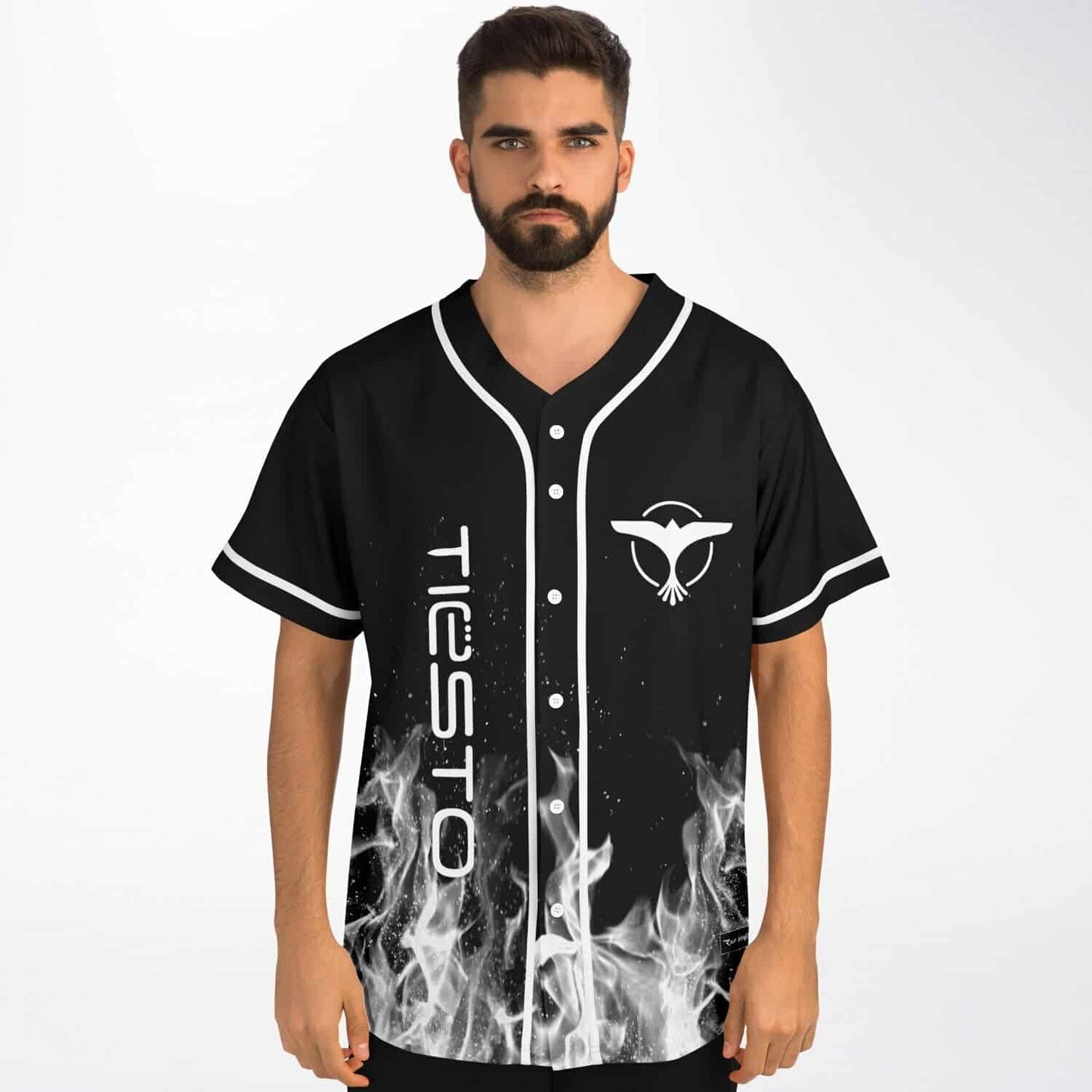 Tiesto Black White Smoky Rave Baseball Jersey