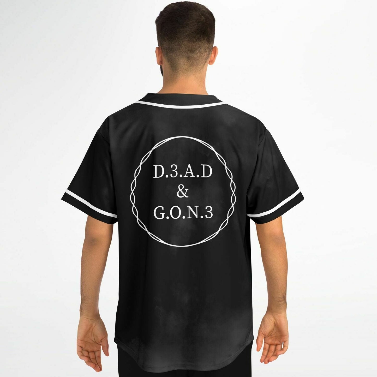 Black Smoky Grungy Wash Rave Baseball Jersey