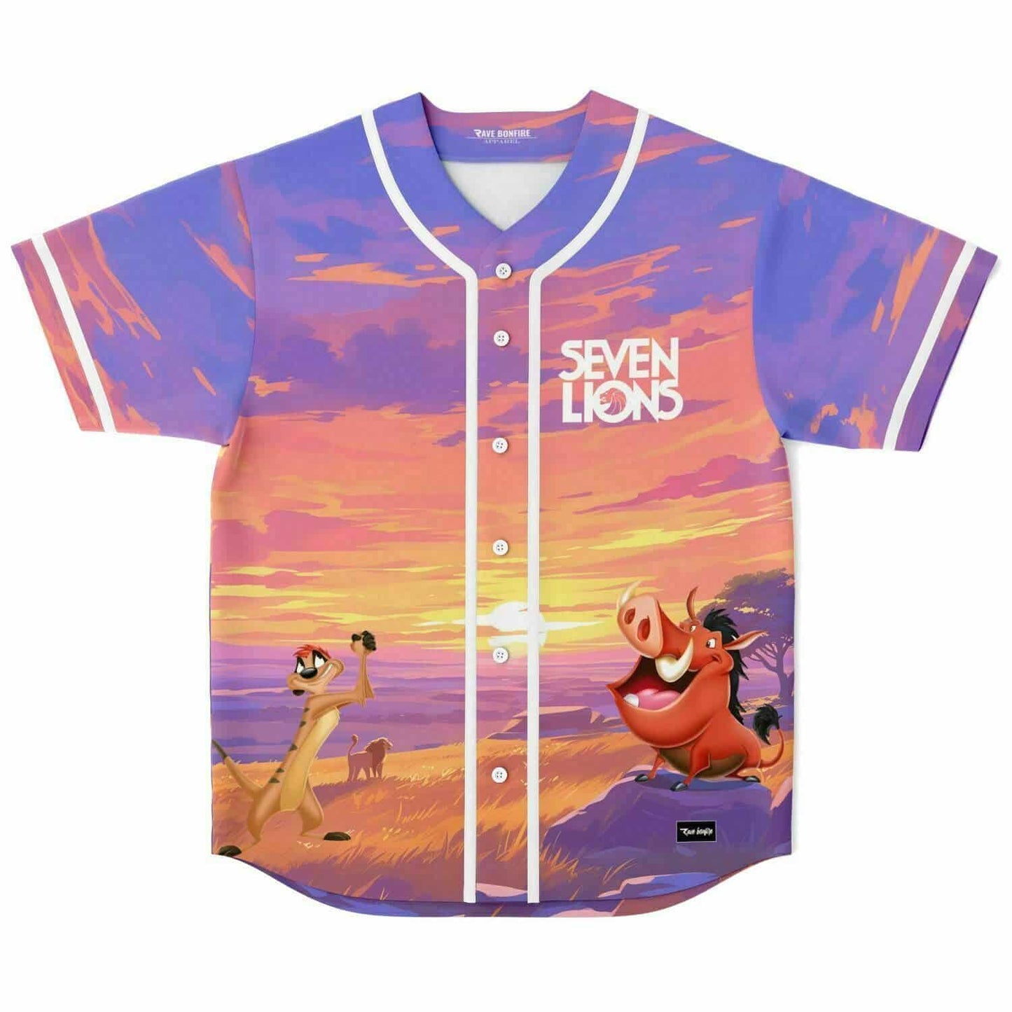 Seven Lions Sunset Palette Lion King Rave Baseball Jersey