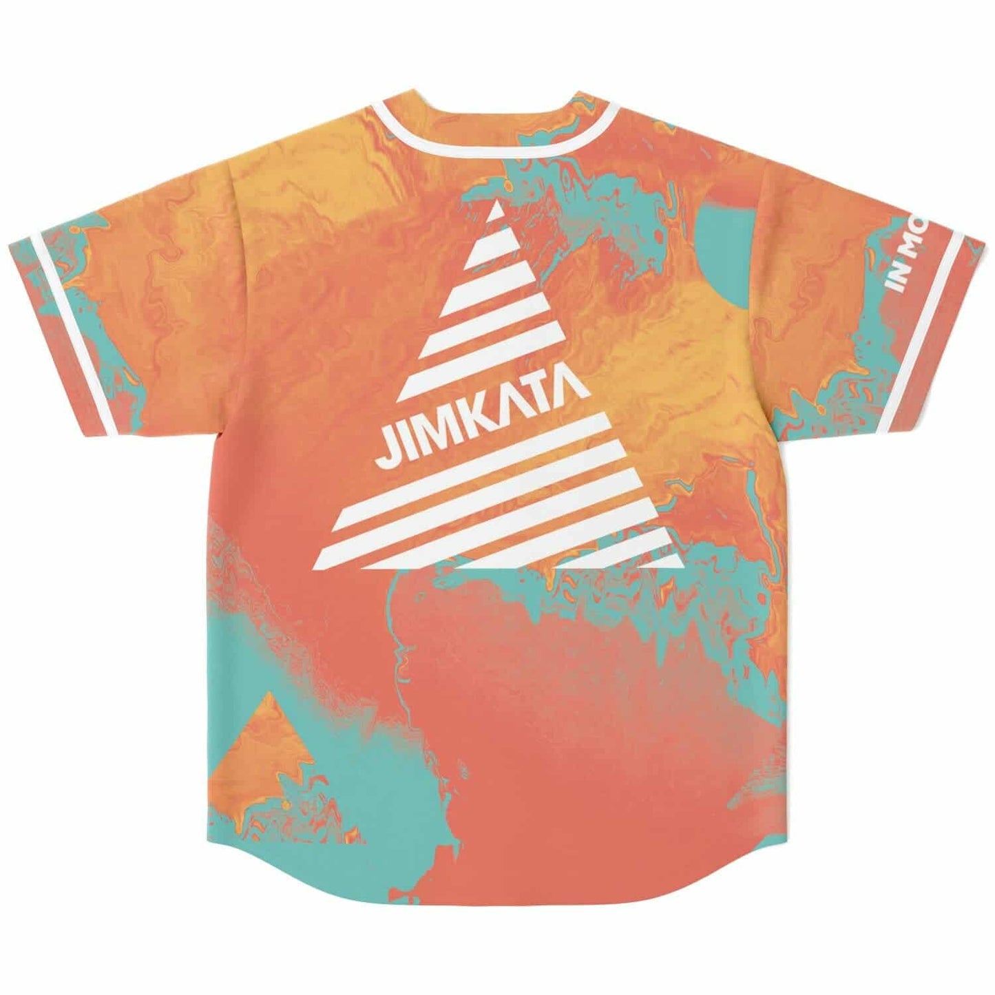 Jimkata Coral Orange Marbled Rave Baseball Jersey