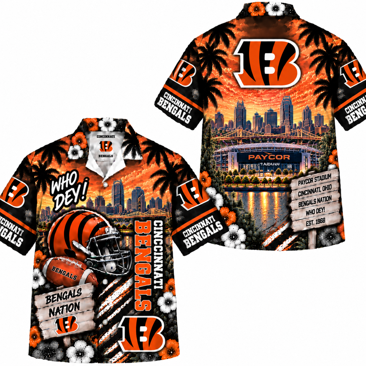 Cincinnati Bengals Who Dey Hawaiian Shirt