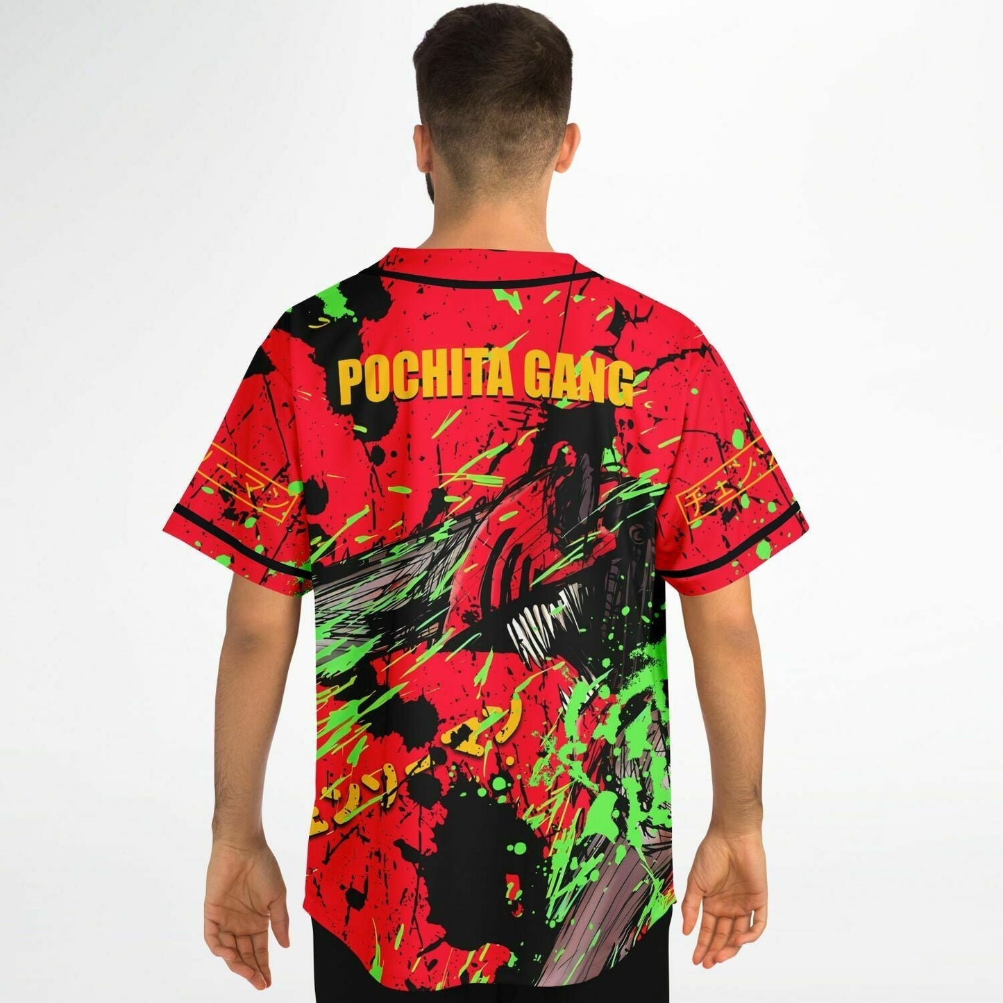 Red Chainsaw Wielding Rave Baseball Jersey