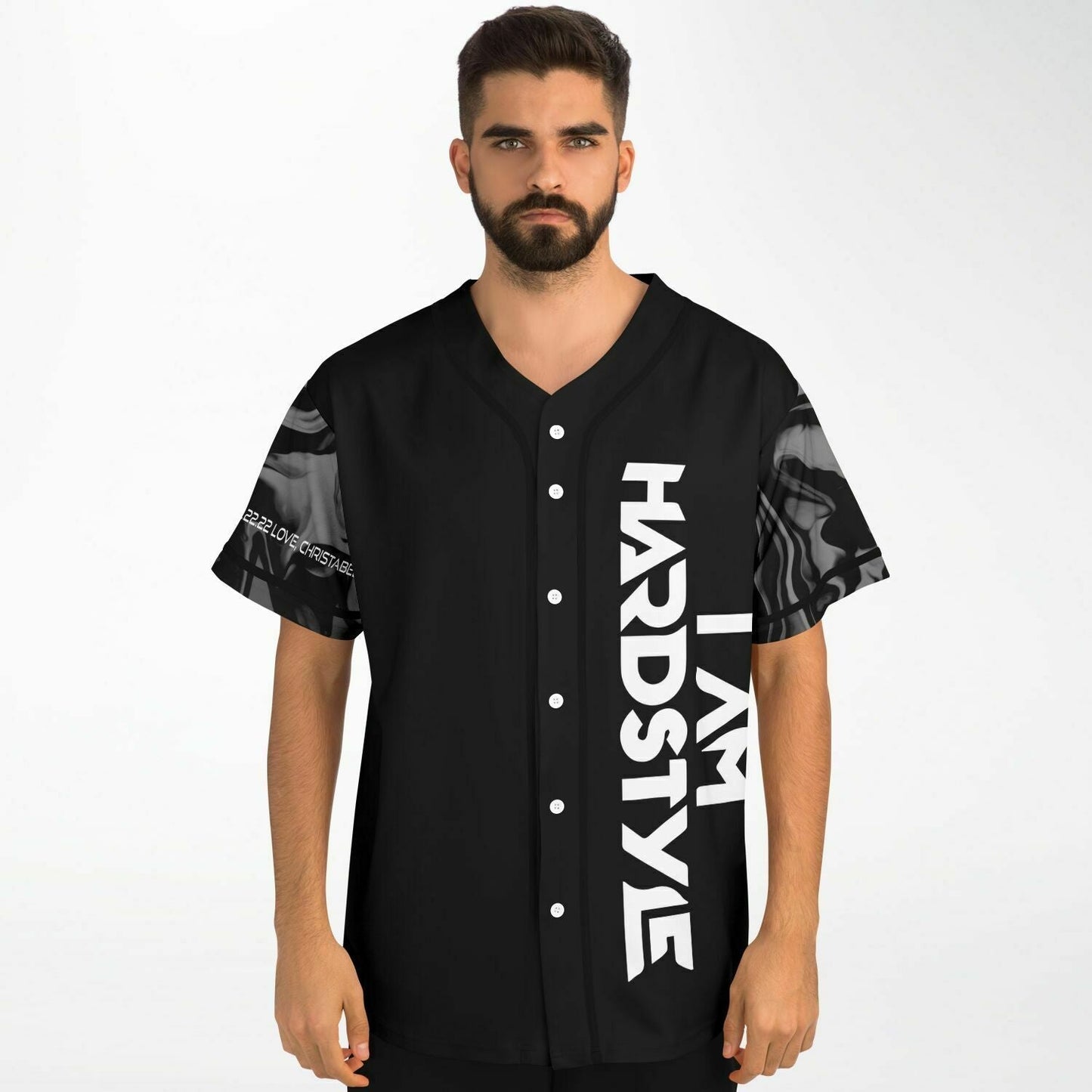 I Am Hardstyle Black Bold Vertical Rave Baseball Jersey
