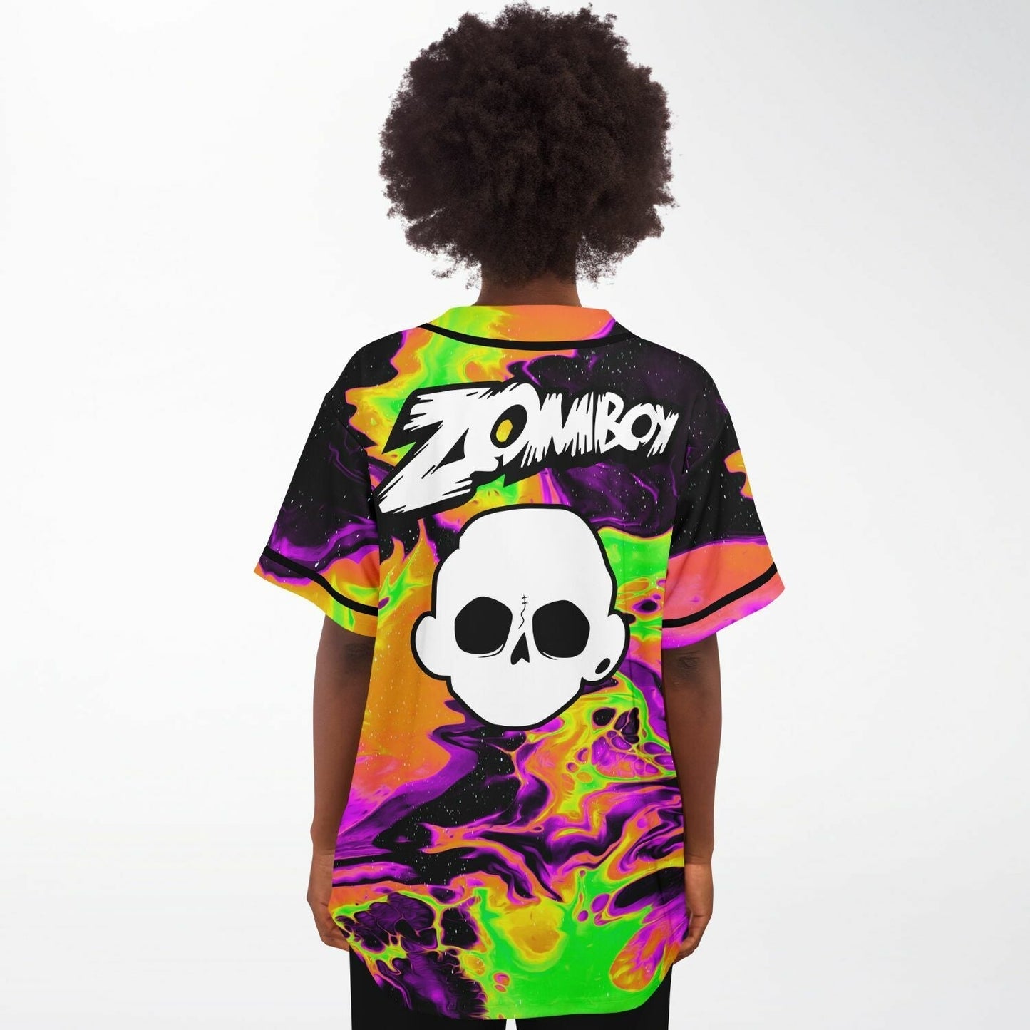 Zomboy Neon Acid Psychedelic Marble Rave Baseball Jersey