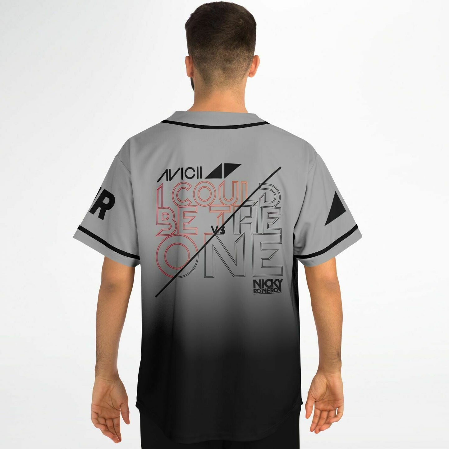 Avicii Grey Black No Illustrative Rave Baseball Jersey