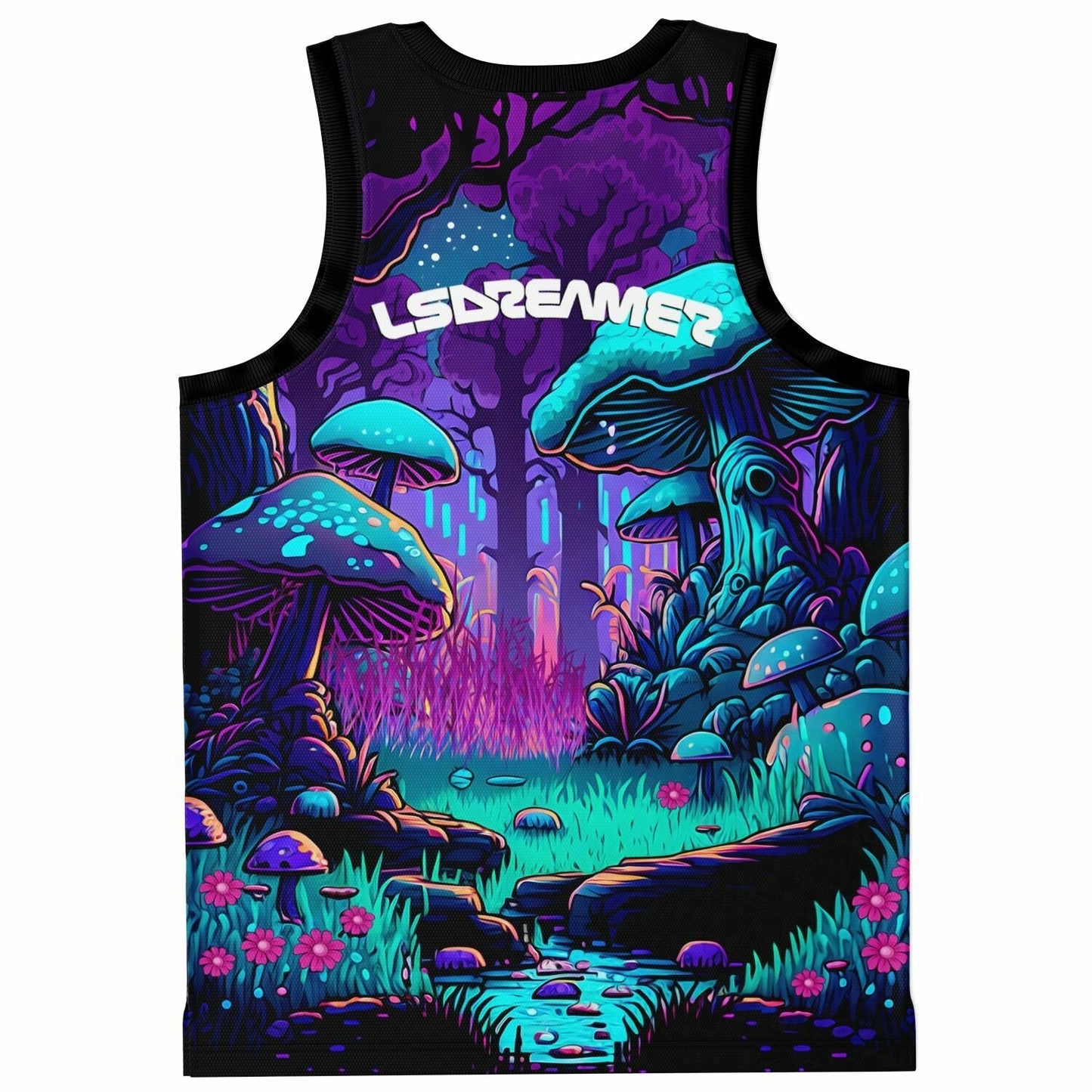LSDREAM Purple Psychedelic Glowing Rave Basketball Jersey