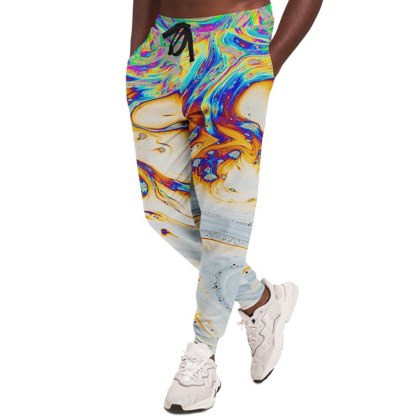 Pastel White Soap Film Rave Joggers