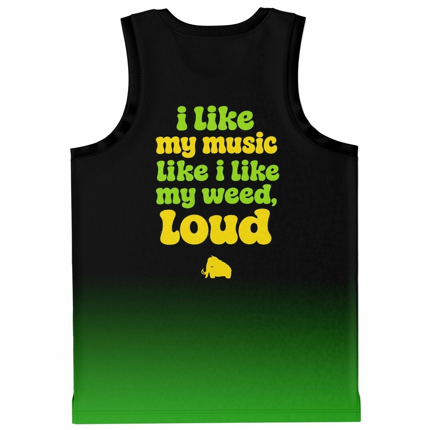 Black Green Cartoon Cannabis Rave Basketball Jersey