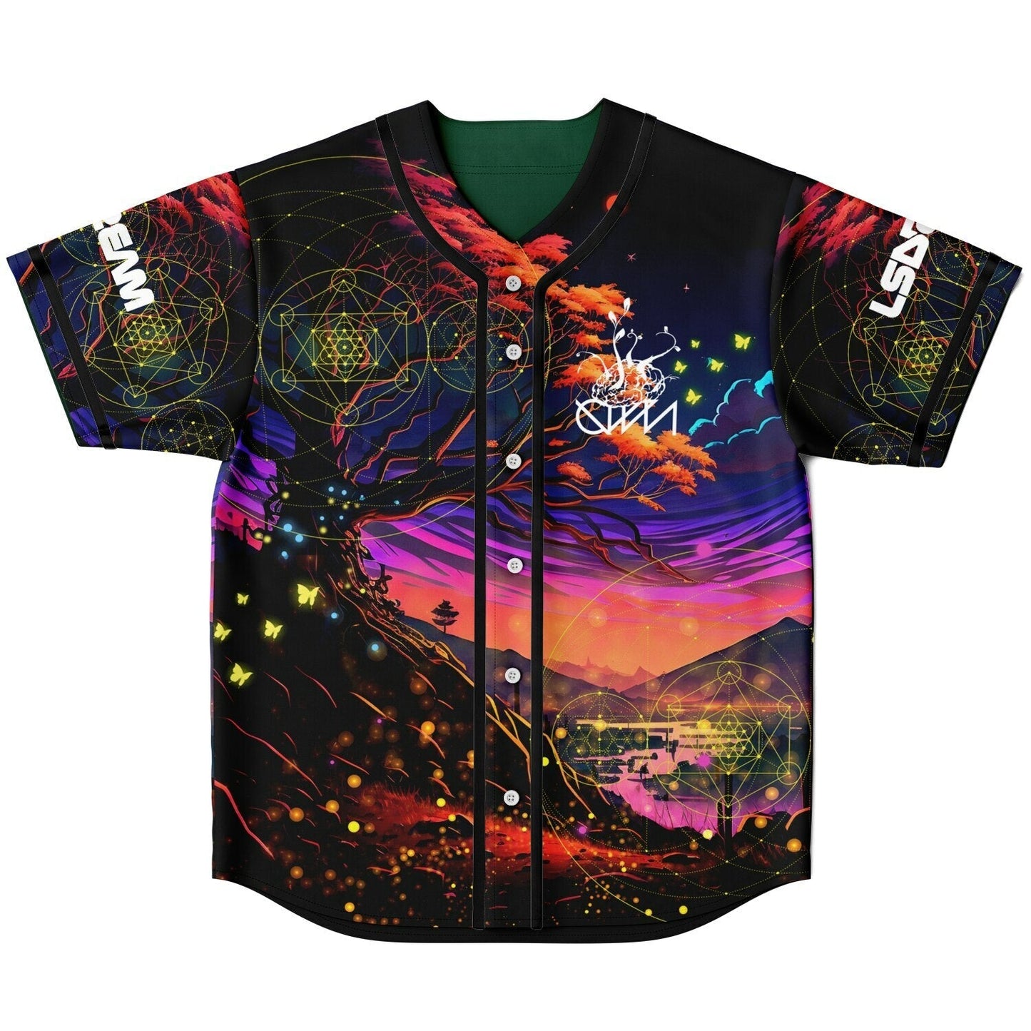 Ganja White Night Psychedelic Reversible Baseball Jersey