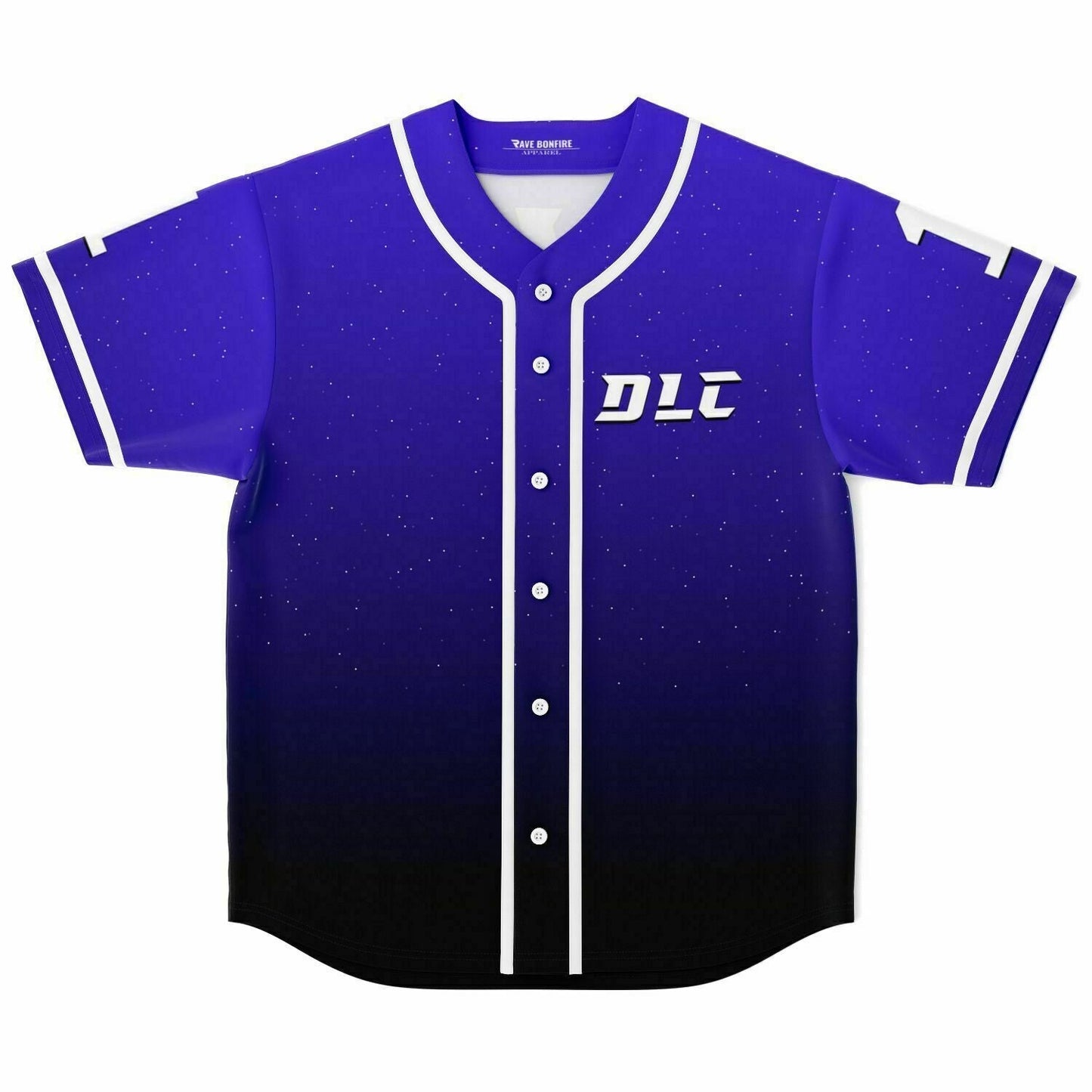 DLC Royal Blue Geometric White Rave Baseball Jersey