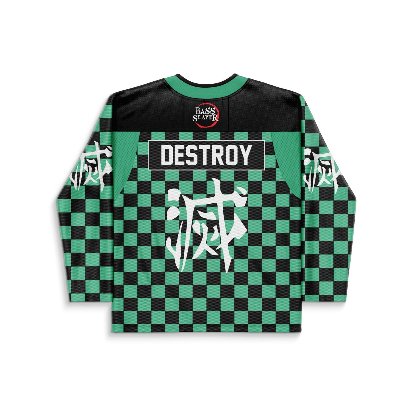 Green Black Japanese Fox Rave Hockey Jersey