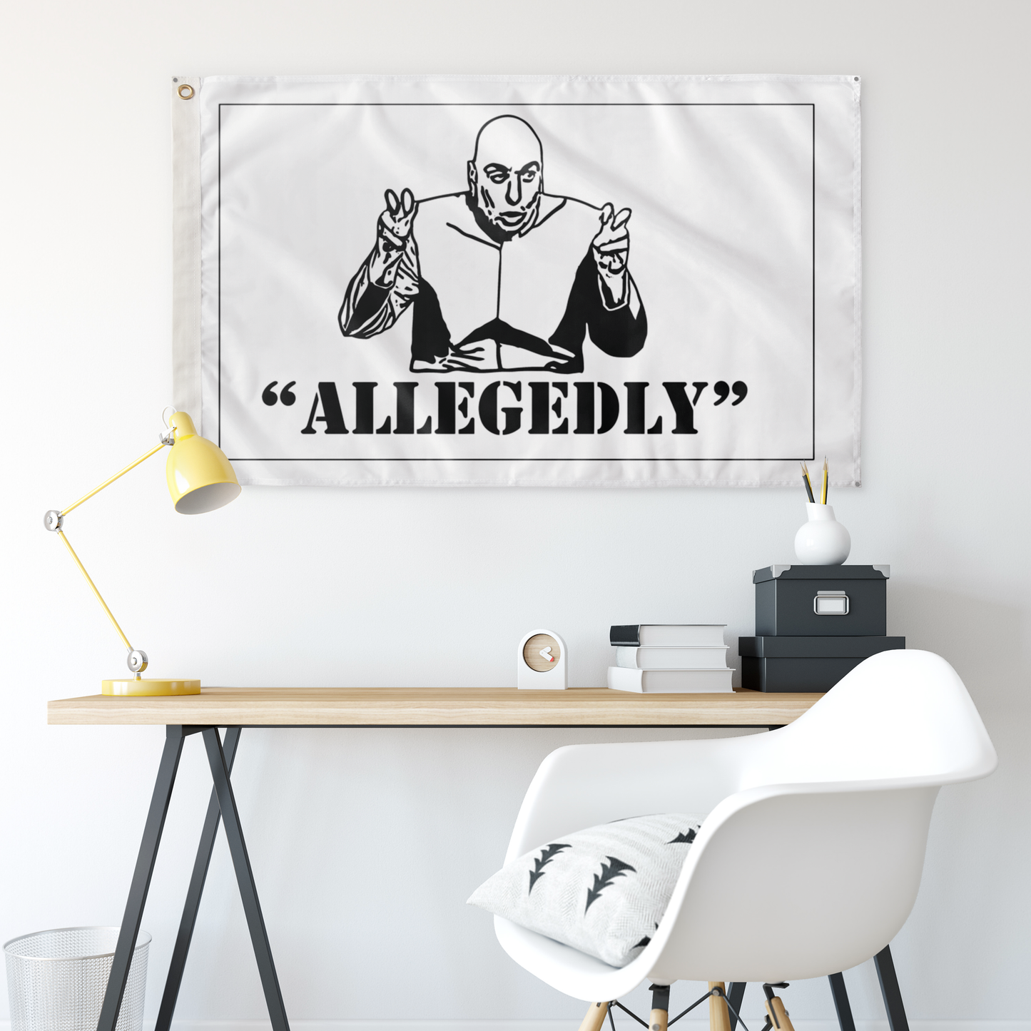 White Black Illustration Rave Flag