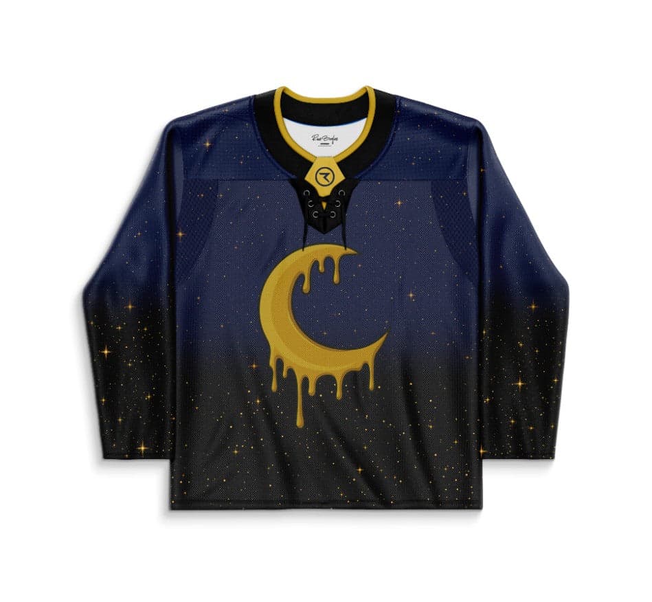 Navy Blue Starfield Galaxy Rave Hockey Jersey