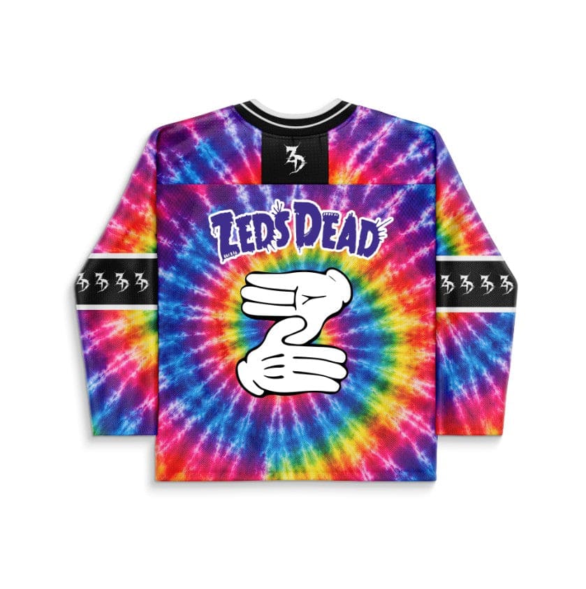 Zeds Dead Rainbow Tie Split Character Rave Hockey Jersey