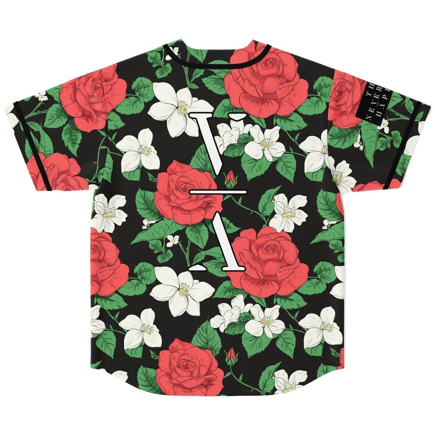 Lane 8 Black Rose Jasmine Rave Baseball Jersey