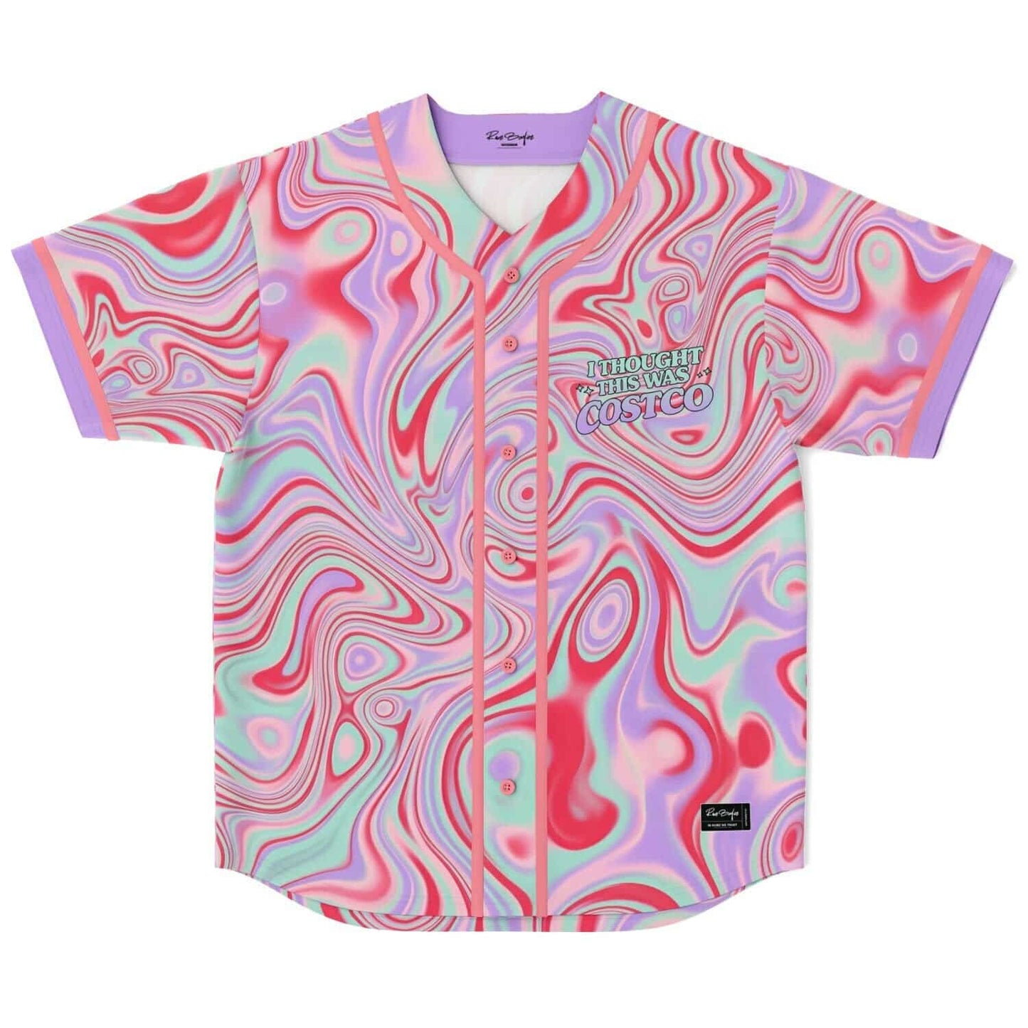 Pastel Pink Psychedelic Liquid Rave Baseball Jersey