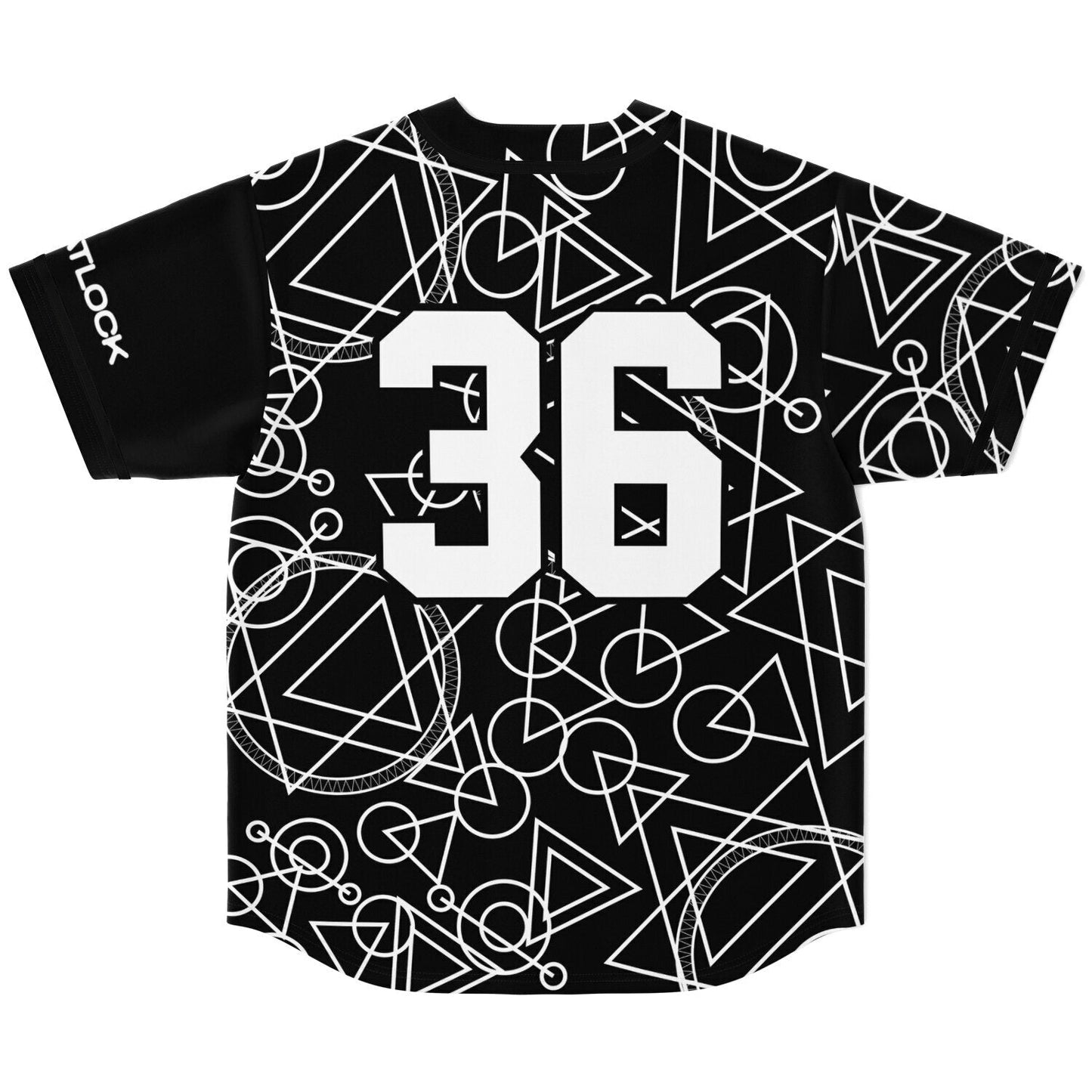 Black Scattered Geometric Rave Baseball Jersey