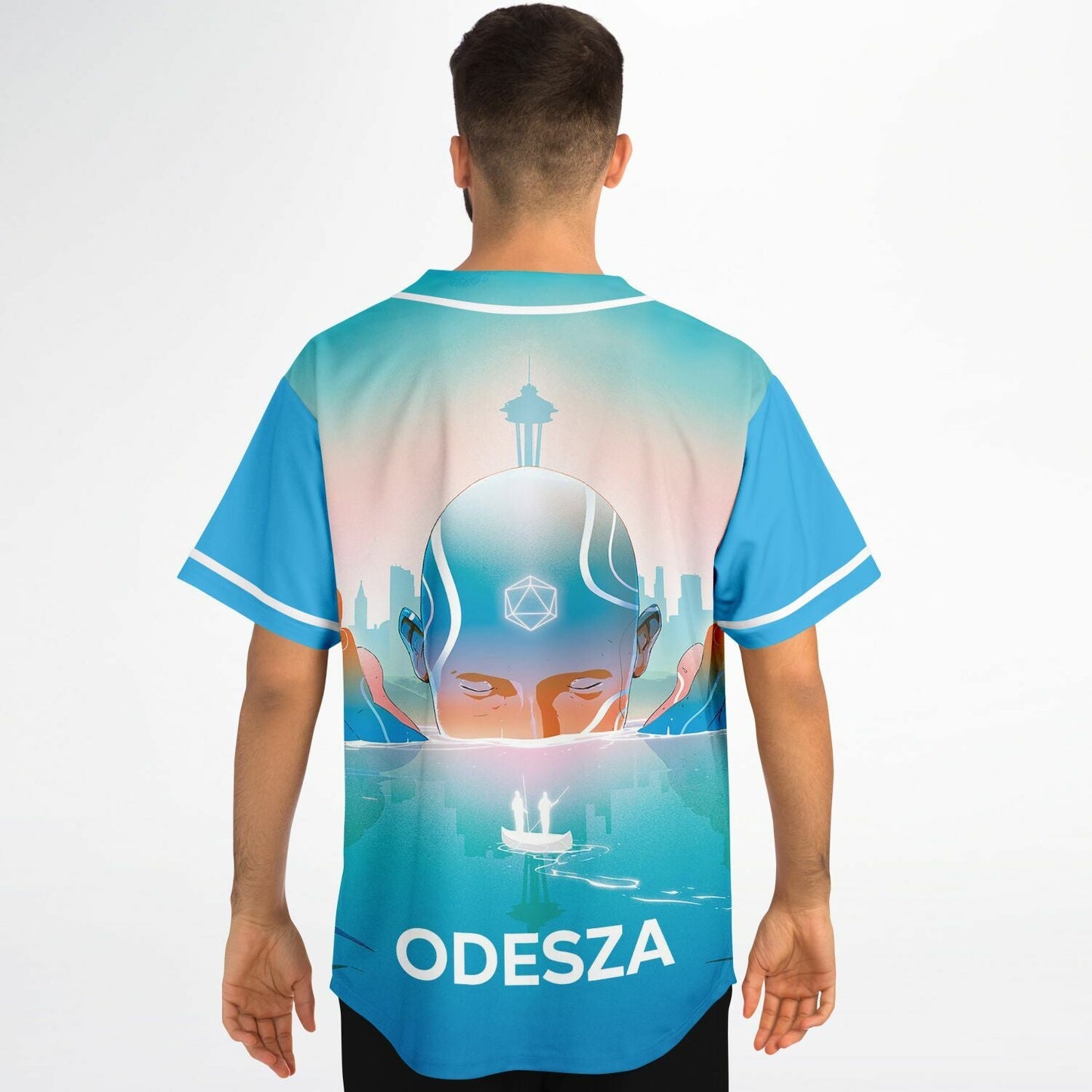 ODESZA Sky Blue Surreal Figure Rave Baseball Jersey