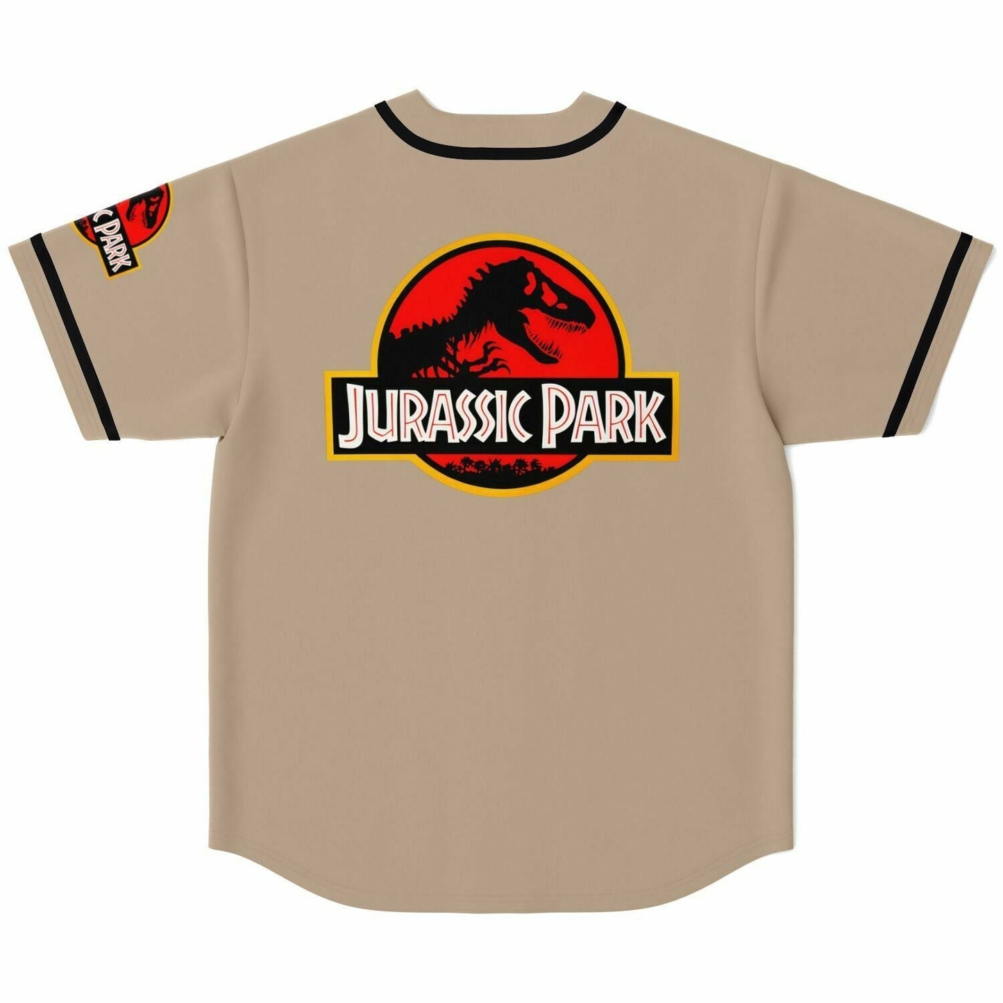 Tan Jurassic Park Rave Baseball Jersey