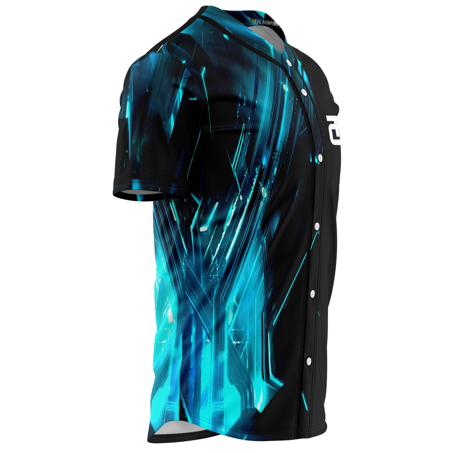TeeCee Black Futuristic Circuit Rave Baseball Jersey