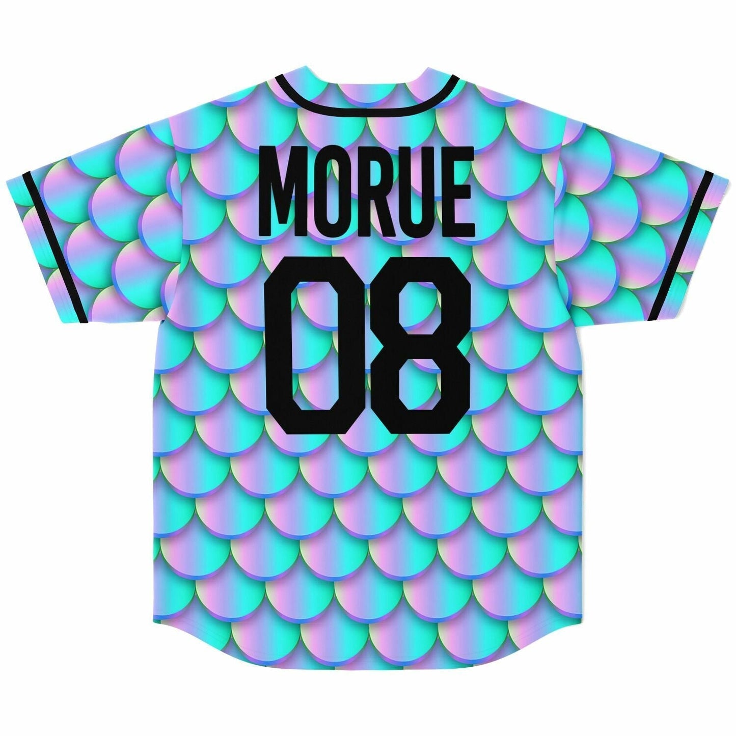Iridescent Teal Holographic Mermaid Rave Baseball Jersey