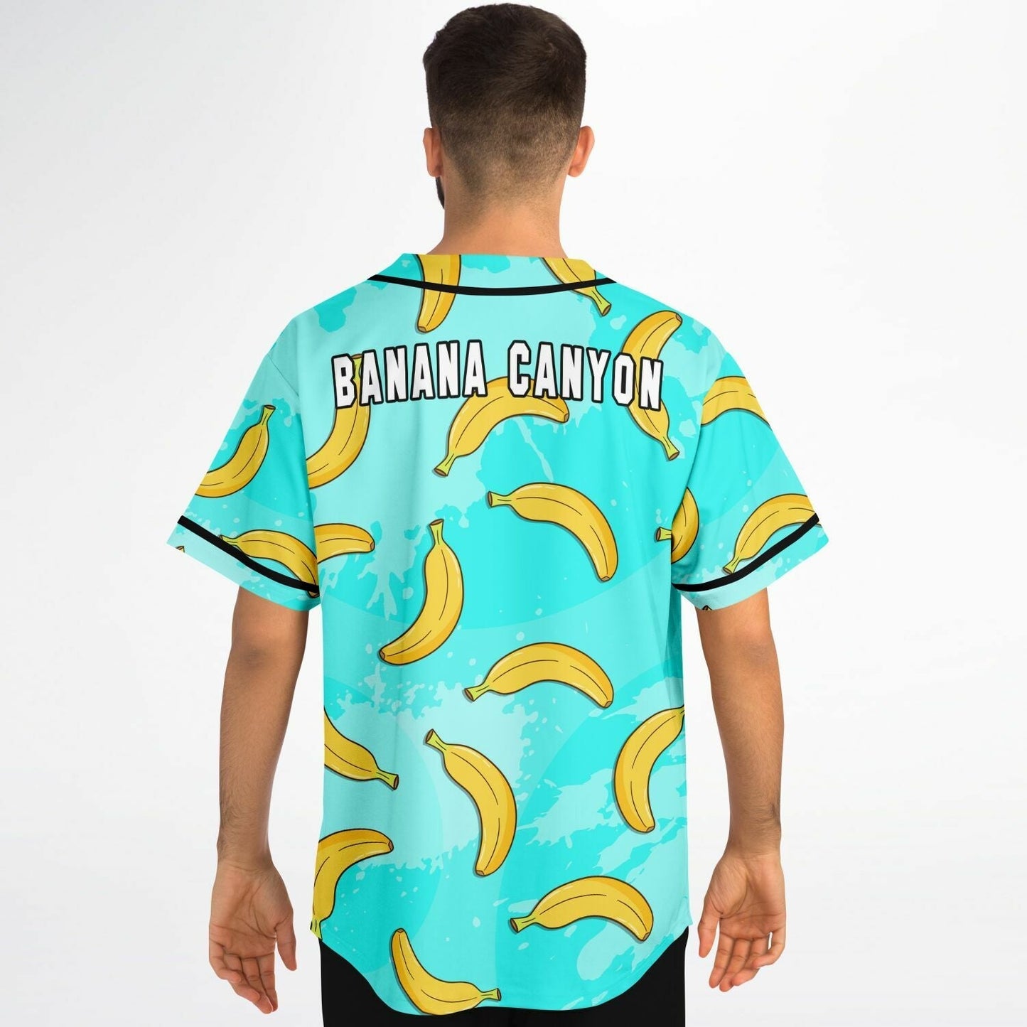 Turquoise Cartoon Banana Rave Baseball Jersey