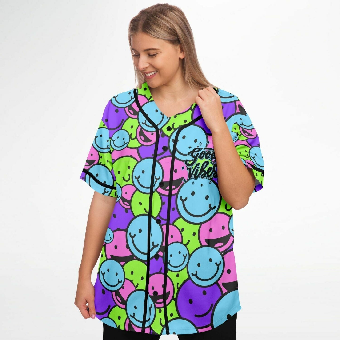Pastel Neon Dense Pile Rave Baseball Jersey