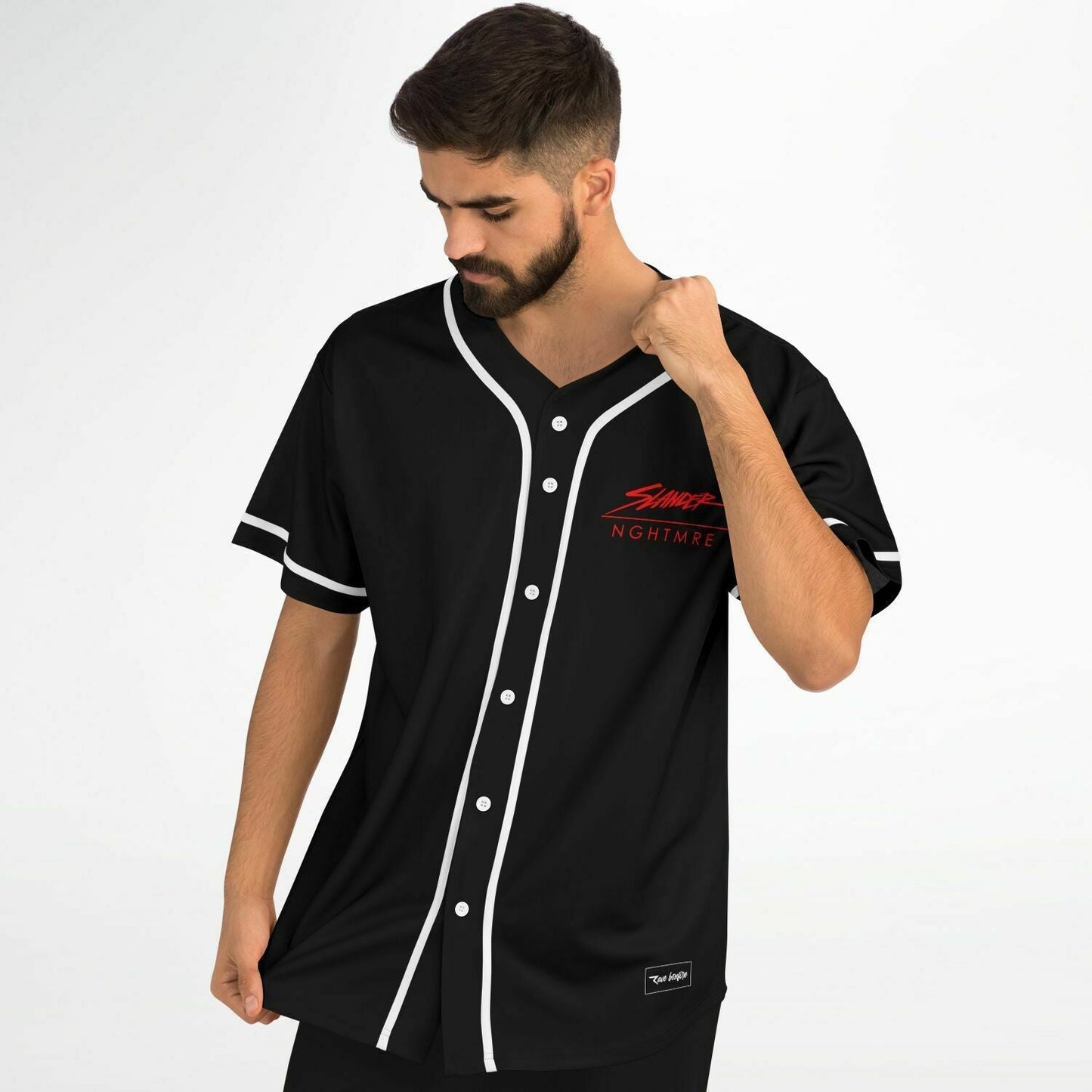 SLANDER & NGHTMRE Black Artist Wordmark Rave Baseball Jersey