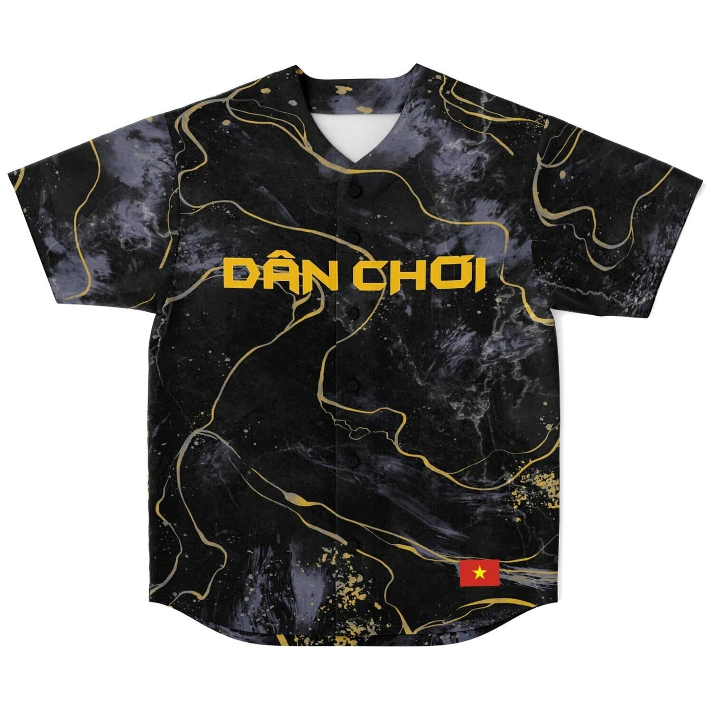 Black Charcoal Dark Marble Rave Baseball Jersey