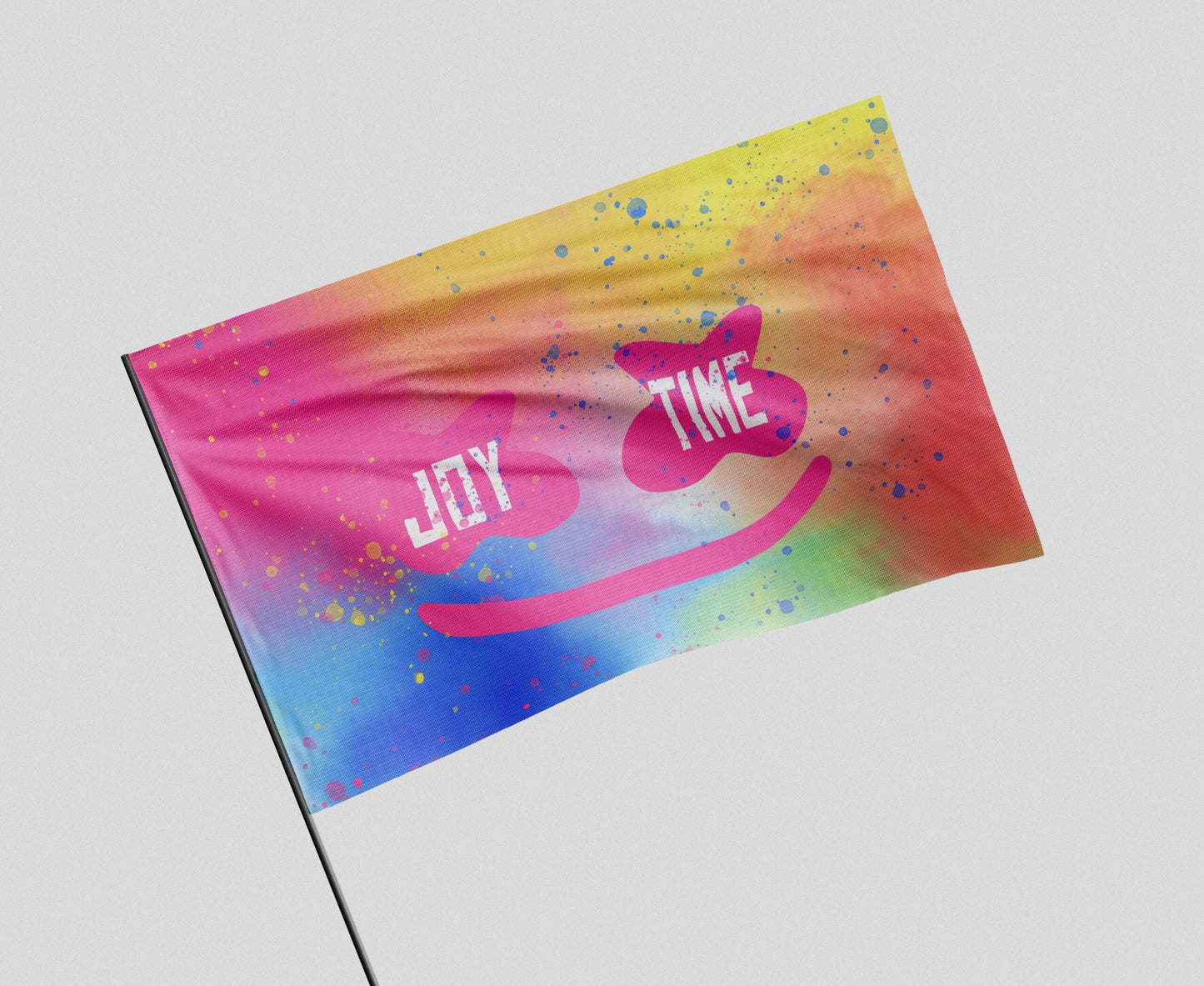Marshmello Rainbow Tie Marshmallow Head Rave Flag
