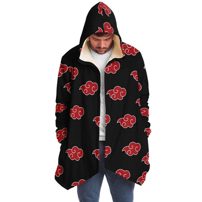 Black Repeating Red Rave Cloak