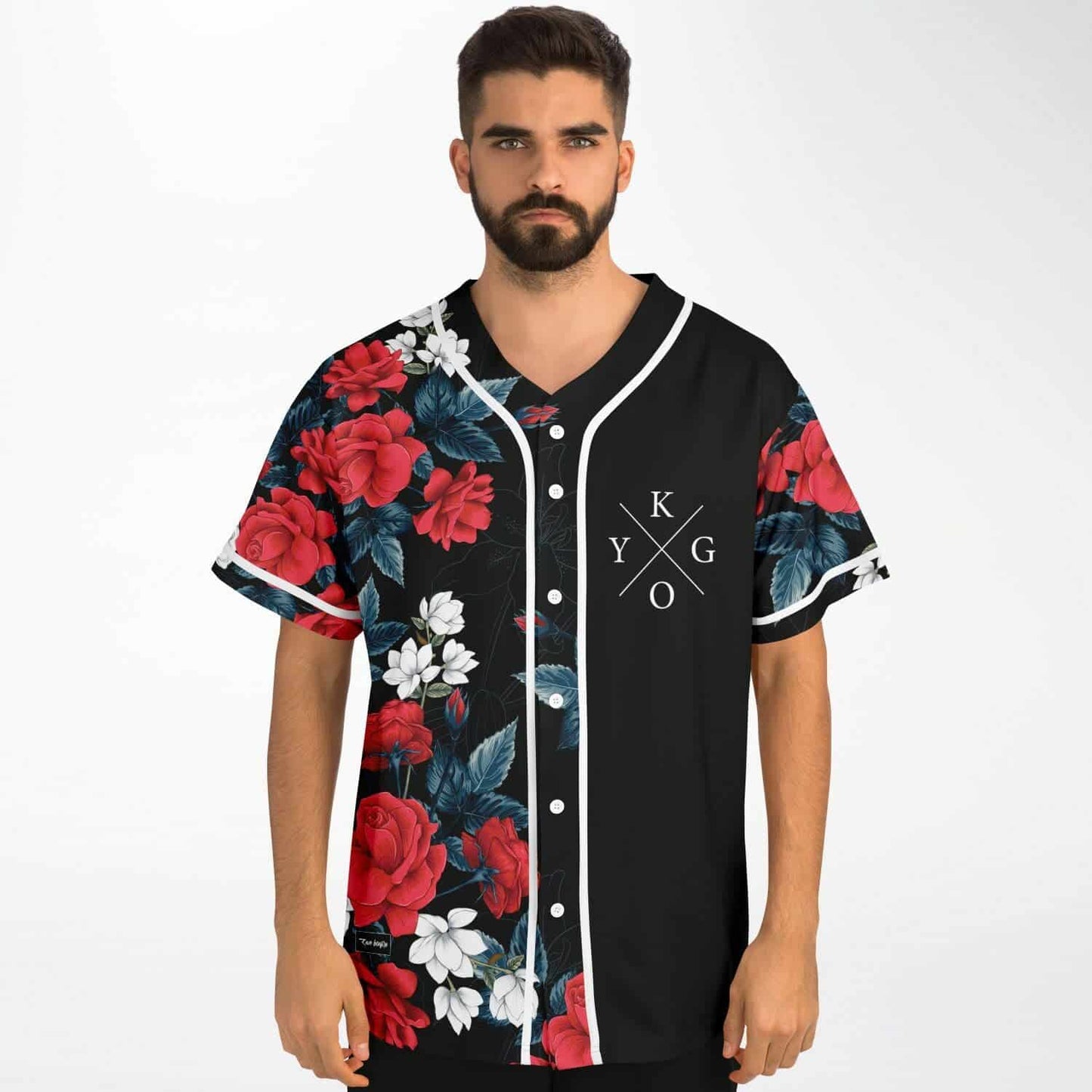 Kygo Black Floral Rave Baseball Jersey