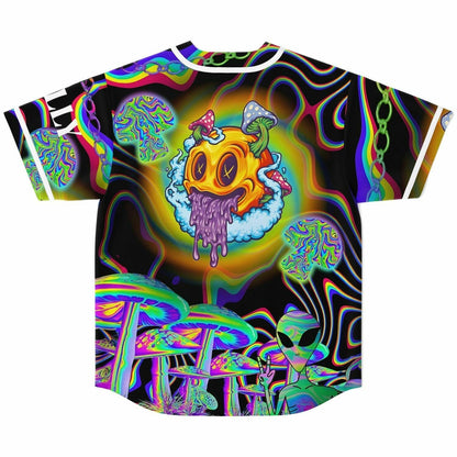 Black Grinning Alien Rave Baseball Jersey