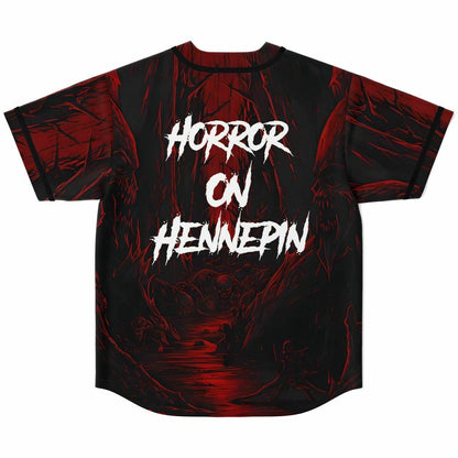 Deep Red Dark Horror Rave Baseball Jersey