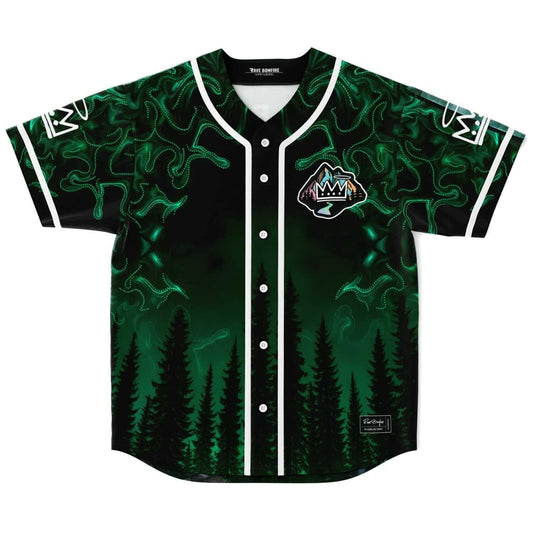 CharlesTheFirst Black Dark Misty Pine Rave Baseball Jersey