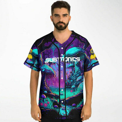 Subtronics Black Psychedelic Glowing Rave Baseball Jersey