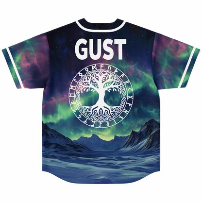 Deep Navy Aurora Borealis Rave Baseball Jersey