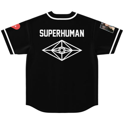 SLANDER Black ‘Slander’ Brush Rave Baseball Jersey