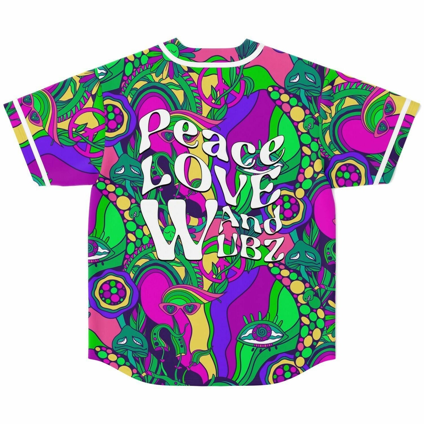 Vivid Magenta Psychedelic Collage Rave Baseball Jersey